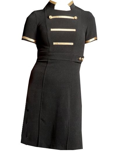 vestido militar negro dorado